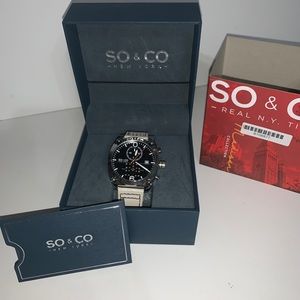 So & co Rnyt watch silver and beige